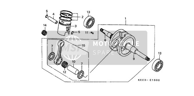 Honda SJ100 1996 Cigüeñal/Pistón para un 1996 Honda SJ100